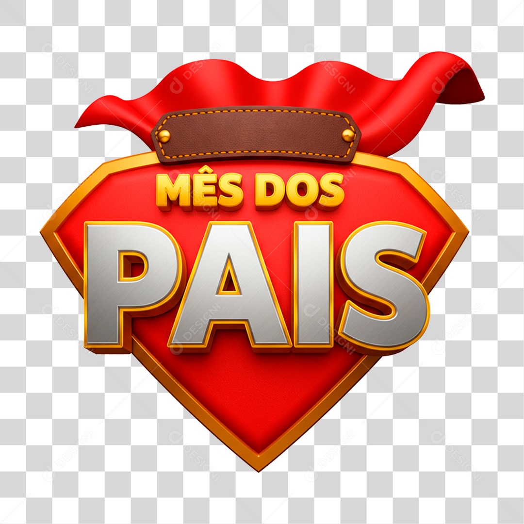 Selo 3D Mês dos Pais PNG Transparente