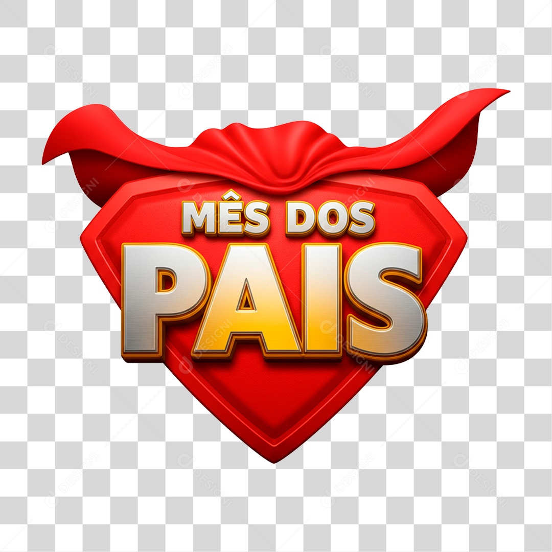 Selo 3D Mês dos Pais PNG Transparente