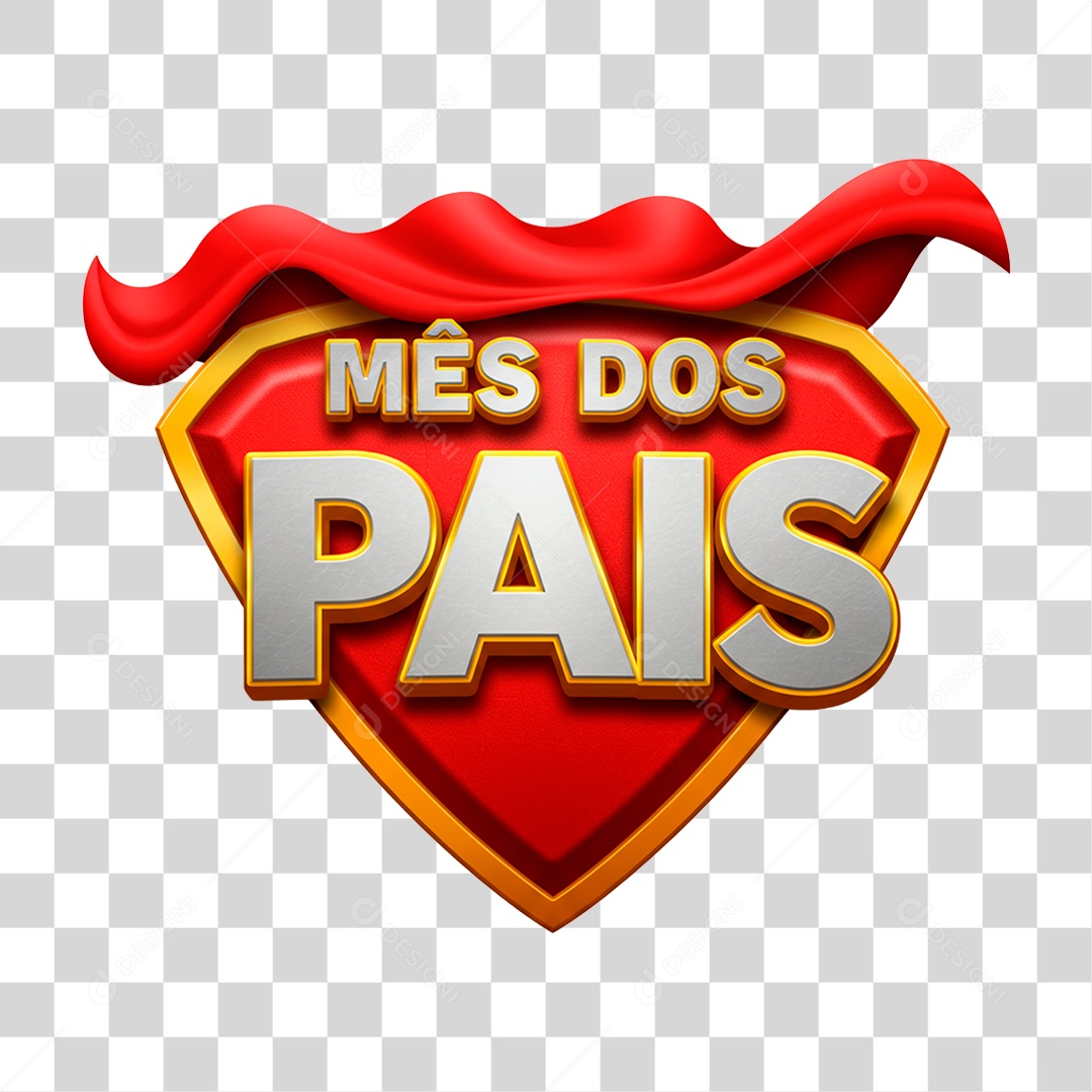 Selo 3D Mês dos Pais PNG Transparente