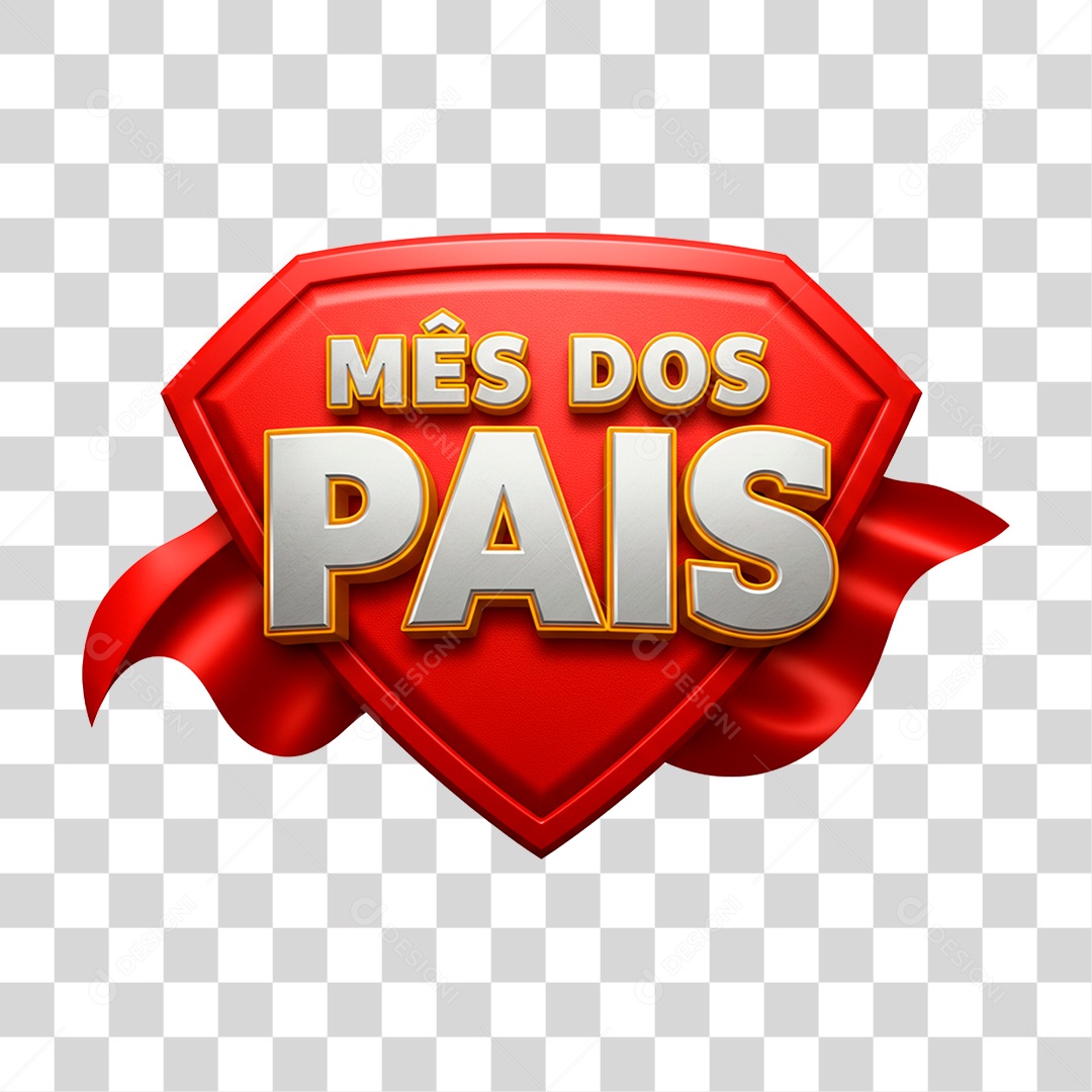 Selo 3D Mês dos Pais PNG Transparente
