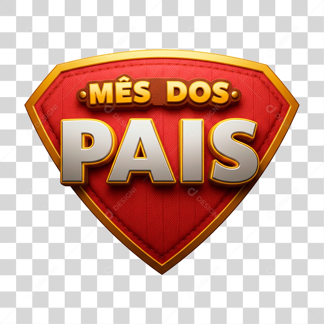 Selo 3D Mês dos Pais PNG Transparente