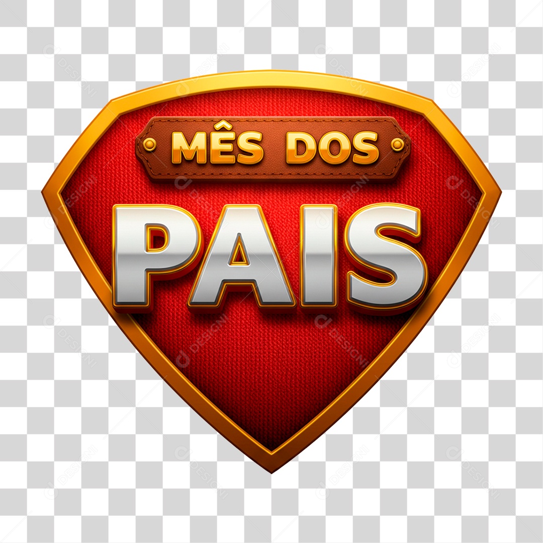 Selo 3D Mês dos Pais PNG Transparente