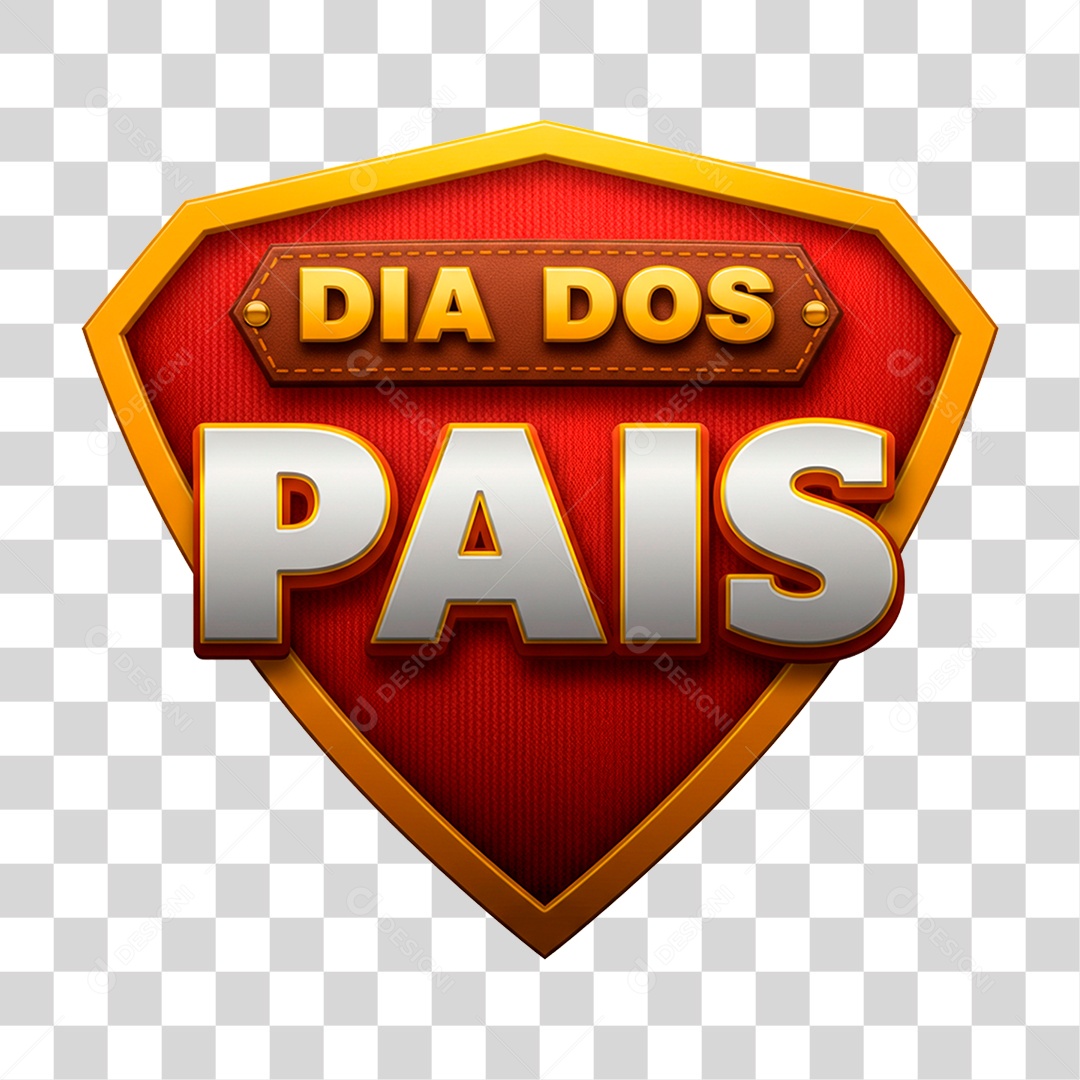 Selo 3D Mês dos Pais PNG Transparente