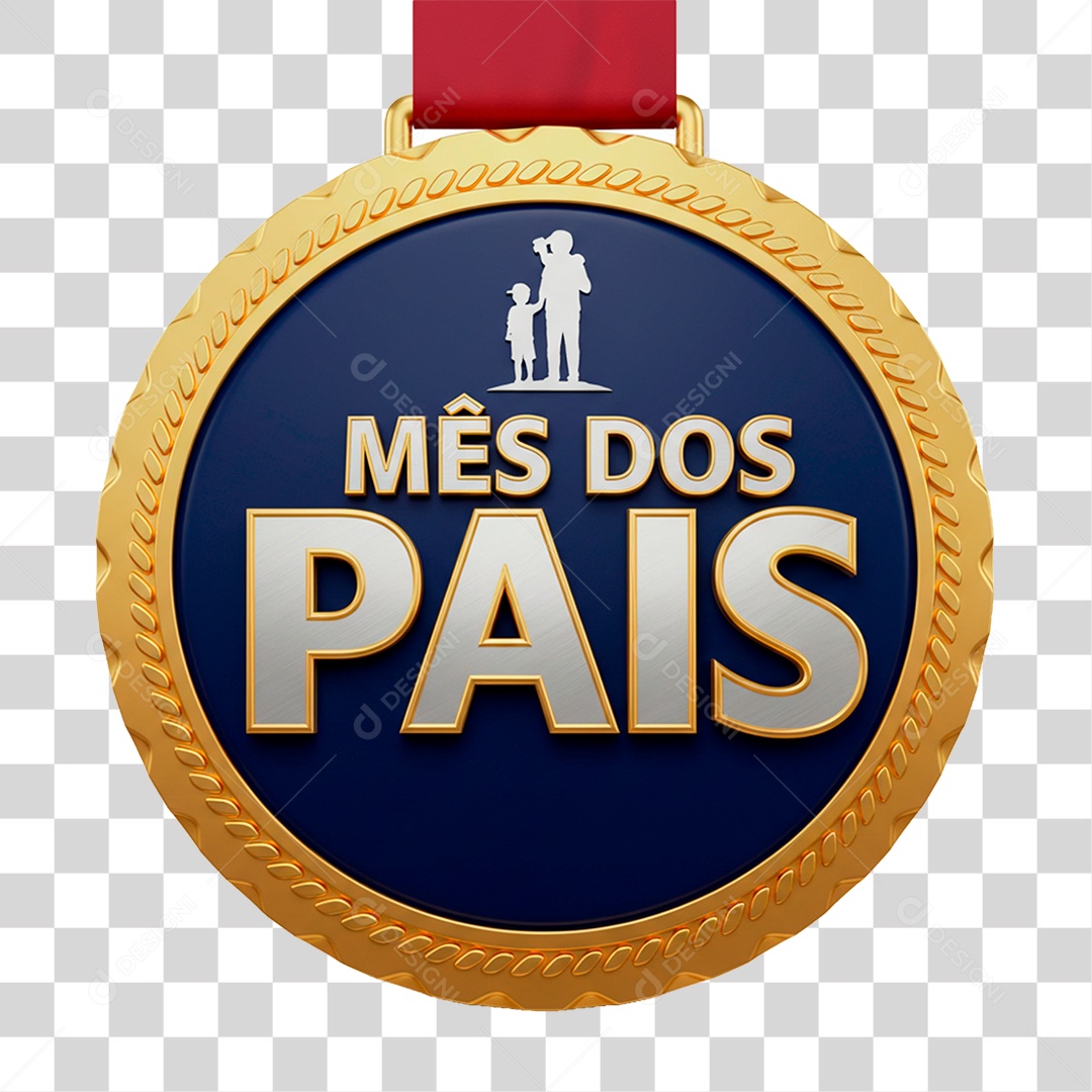Selo 3D Mês dos Pais PNG Transparente