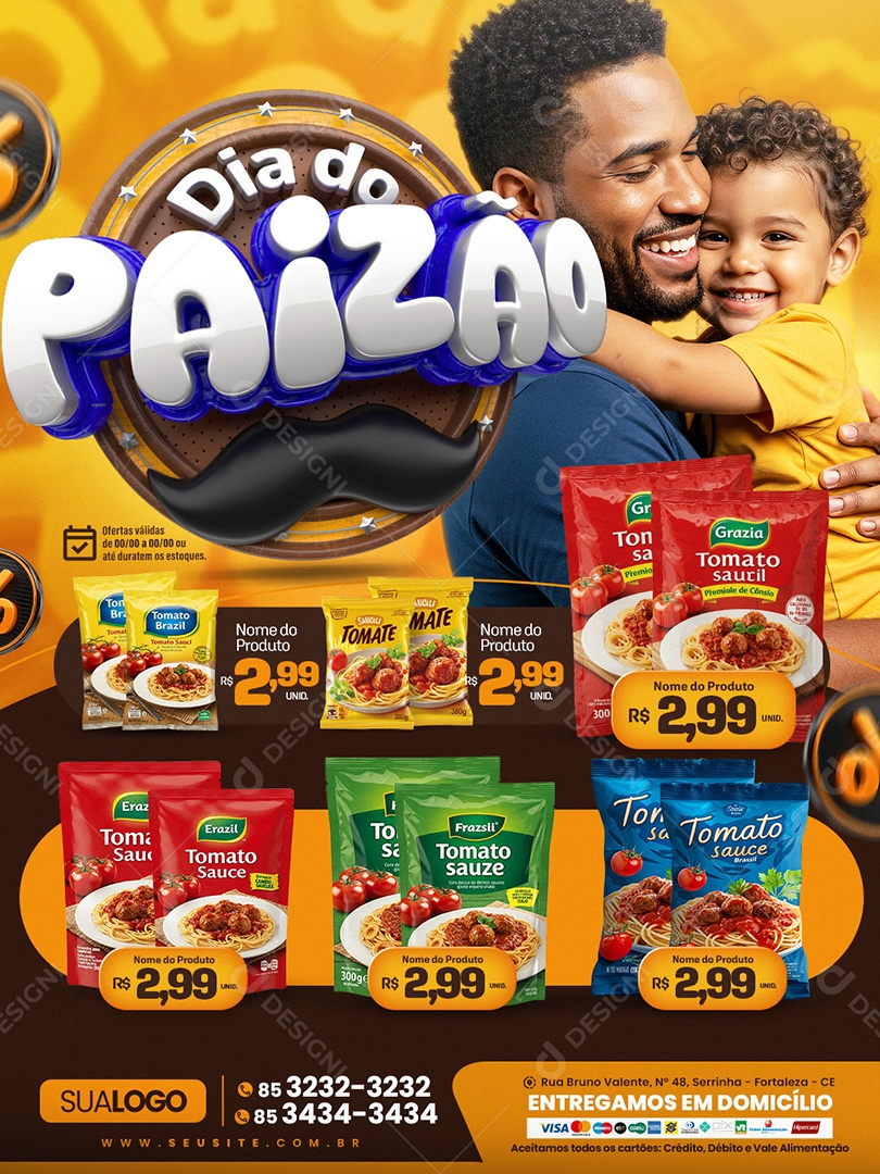 Tabloide Pais Mercado Ofertas Social Media PSD Editável