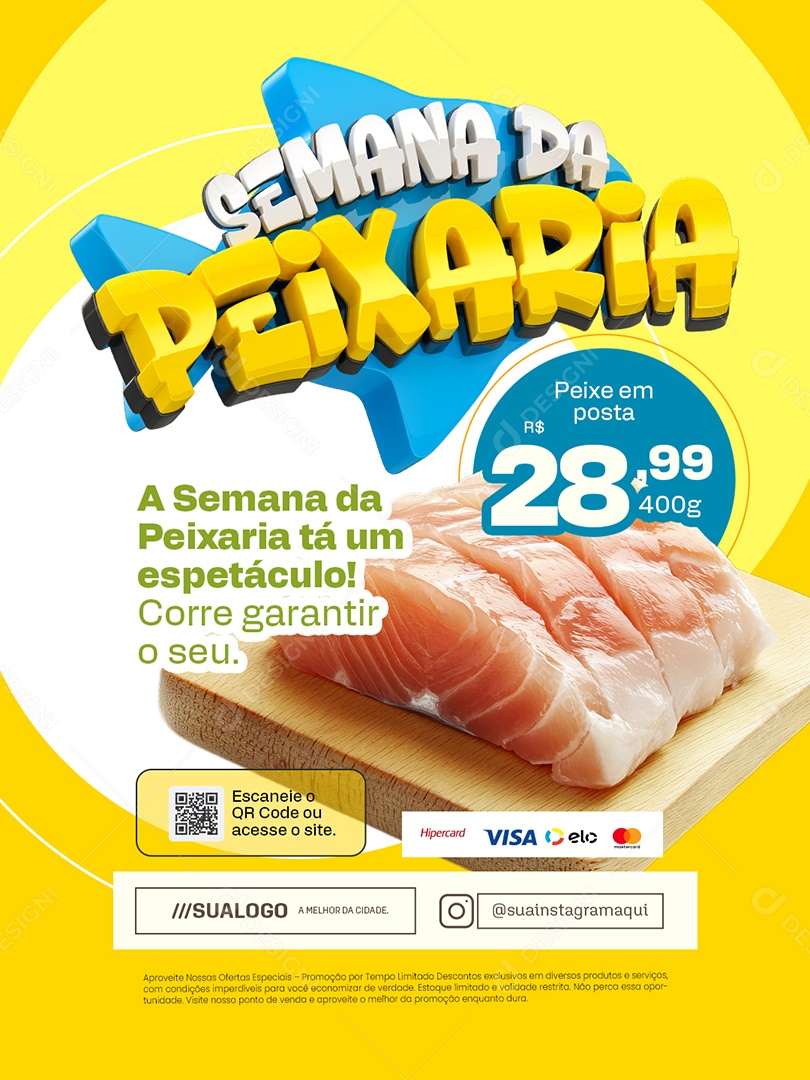 Semana da Peixaria Peixem em Posta Social Media PSD Editável