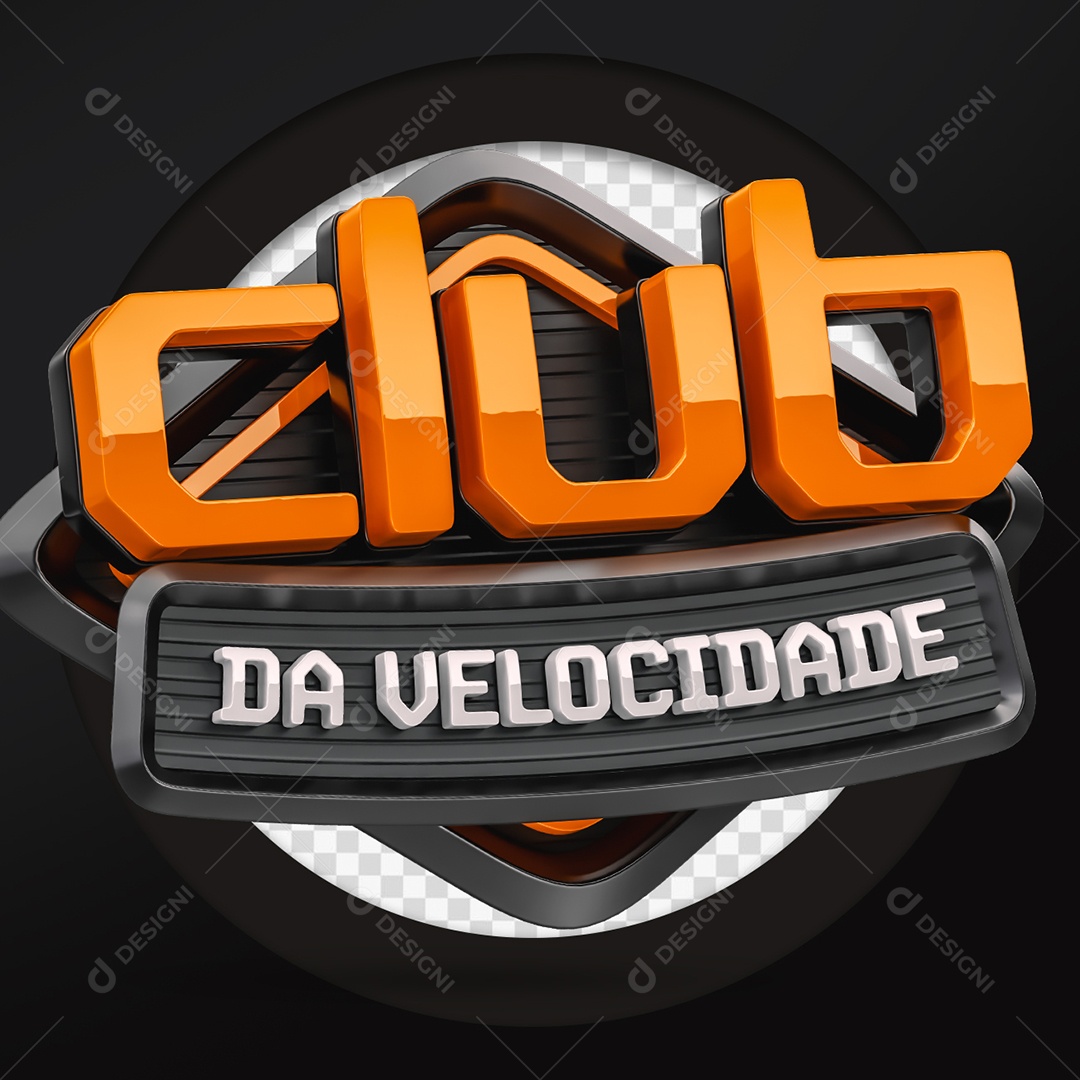 Club da Velocidade Selo 3D para Composição PSD