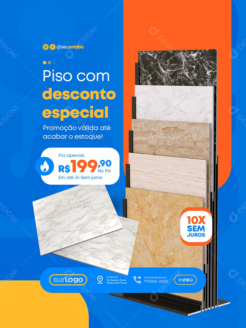 Loja de Pisos Promoção Social Media PSD Editável