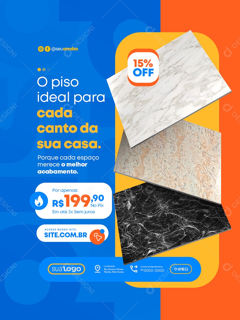 Loja de Pisos O Piso Ideal Social Media PSD Editável