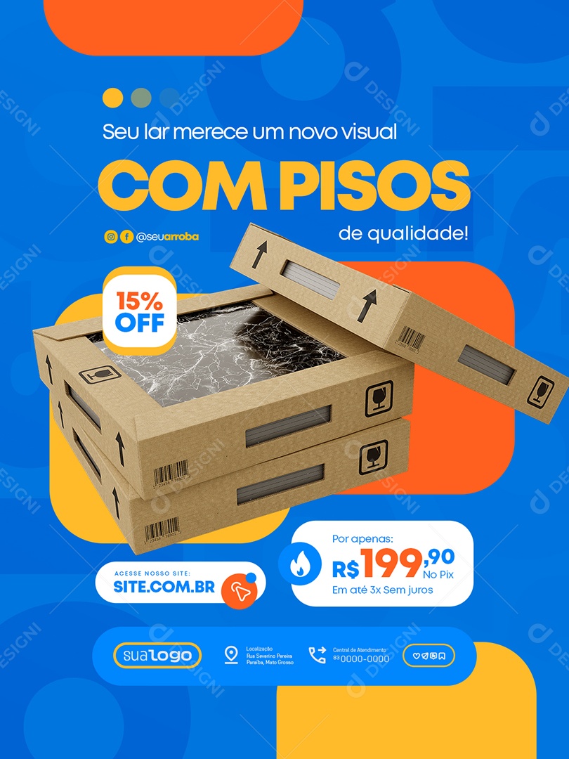Loja de Pisos Seu Lar Merece um Novo Visual Social Media PSD Editável