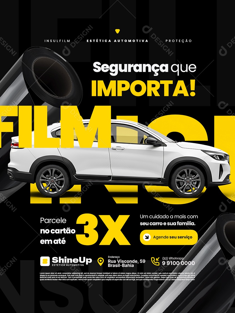 Insufilm Automotivo Segurança Que Importa Social Media PSD Editável