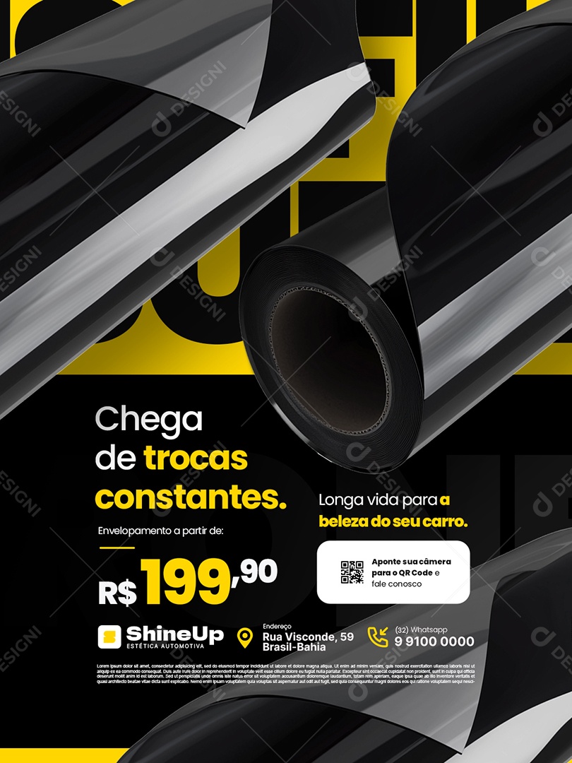 Insufilm Automotivo Chega de Trocas Constantes Social Media PSD Editável