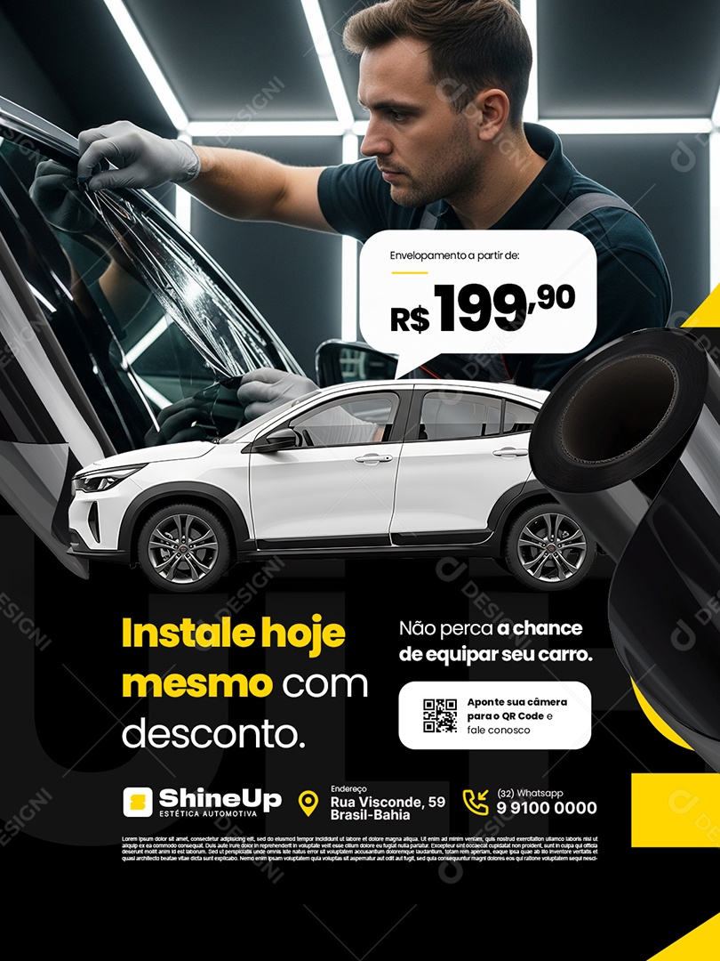 Insufilm Automotivo Instale Hoje Mesmo Social Media PSD Editável