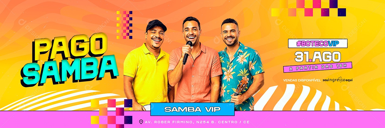 Carrossel Flyer Pago Samba Boteco Vip Social Media PSD Editável