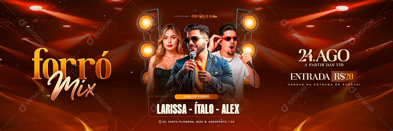 Carrossel Flyer Forró Mix Social Media PSD Editável