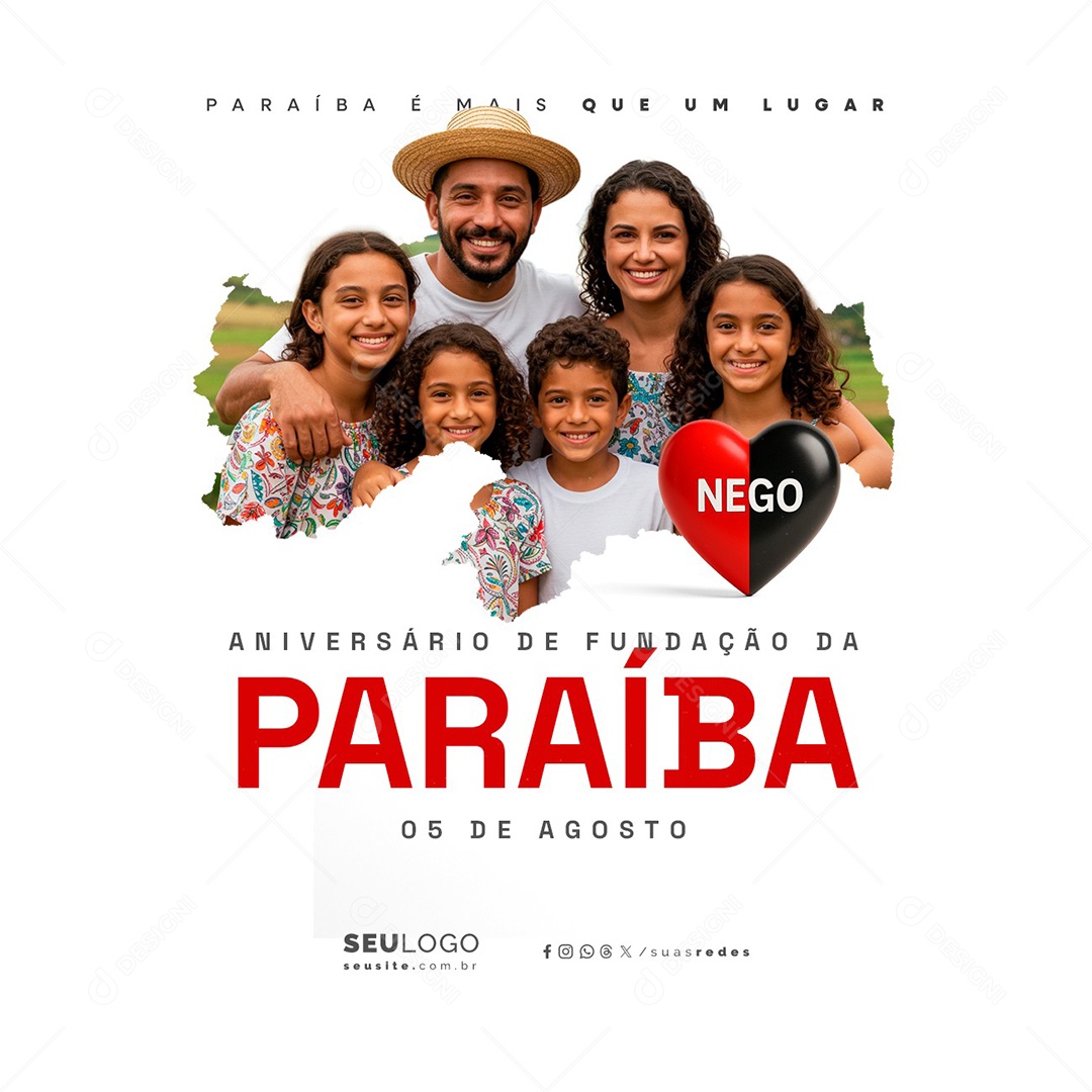 Dia do Aniversário de Fundação da Paraíba 05 de Agosto Social Media PSD Editável