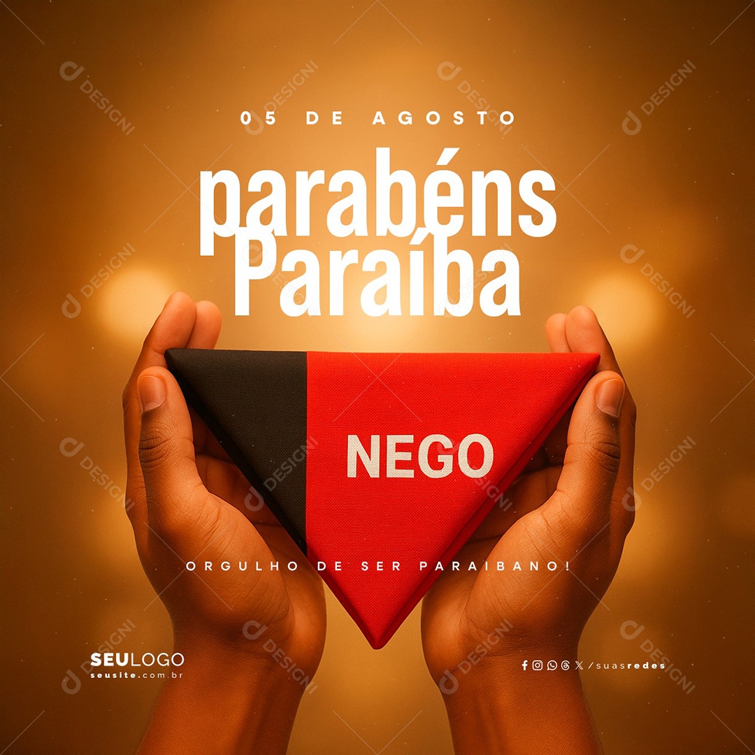 Dia do Aniversário de Fundação da Paraíba 05 de Agosto Orgulho de Ser Paraibano Social Media PSD Editável