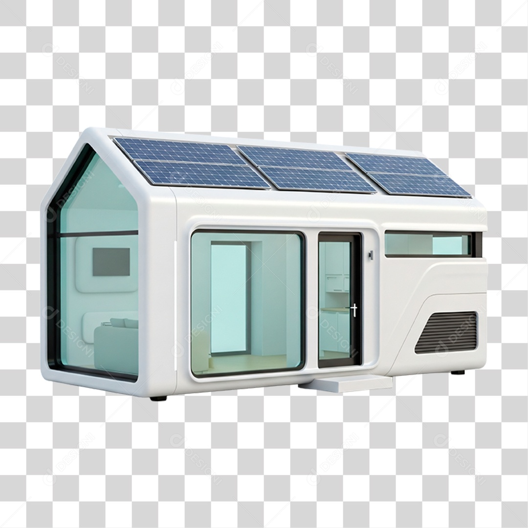 Casa Moderna com Energia Solar PNG Transparente