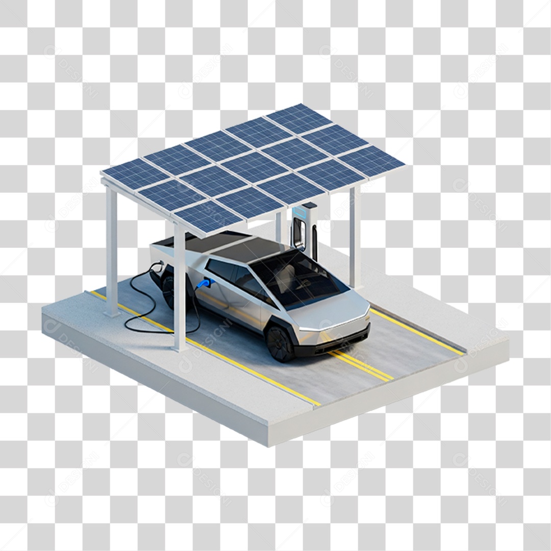 Estação de Recarga de Veículos Elétricos PNG Transparente