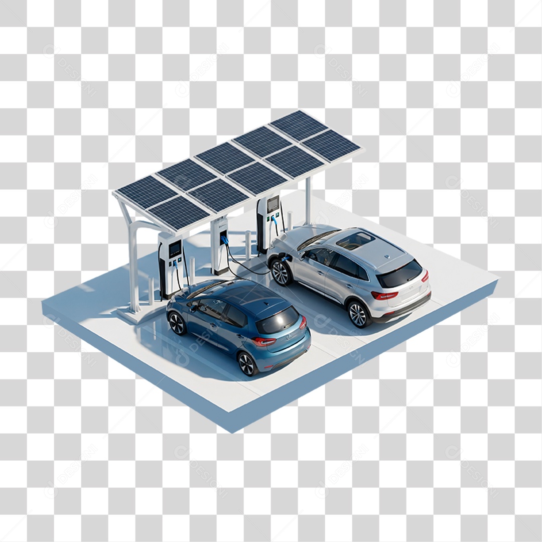 Estação de Recarga de Veículos Elétricos PNG Transparente
