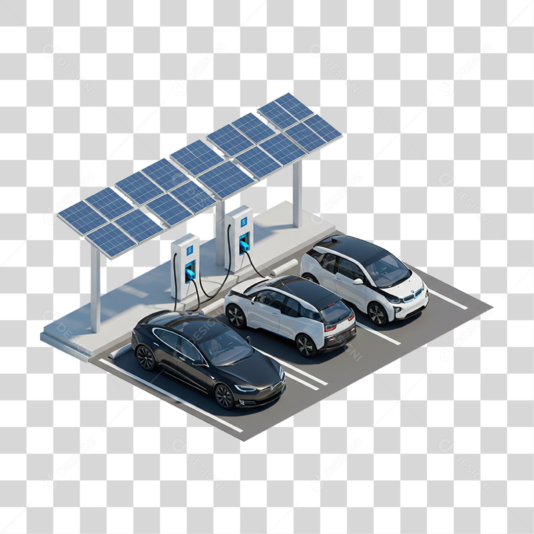 Estação de Recarga de Veículos Elétricos PNG Transparente