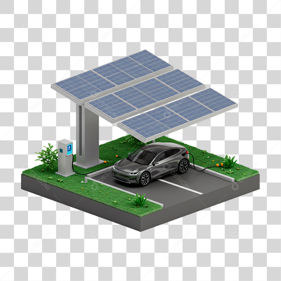 Estação de Recarga de Veículos Elétricos PNG Transparente
