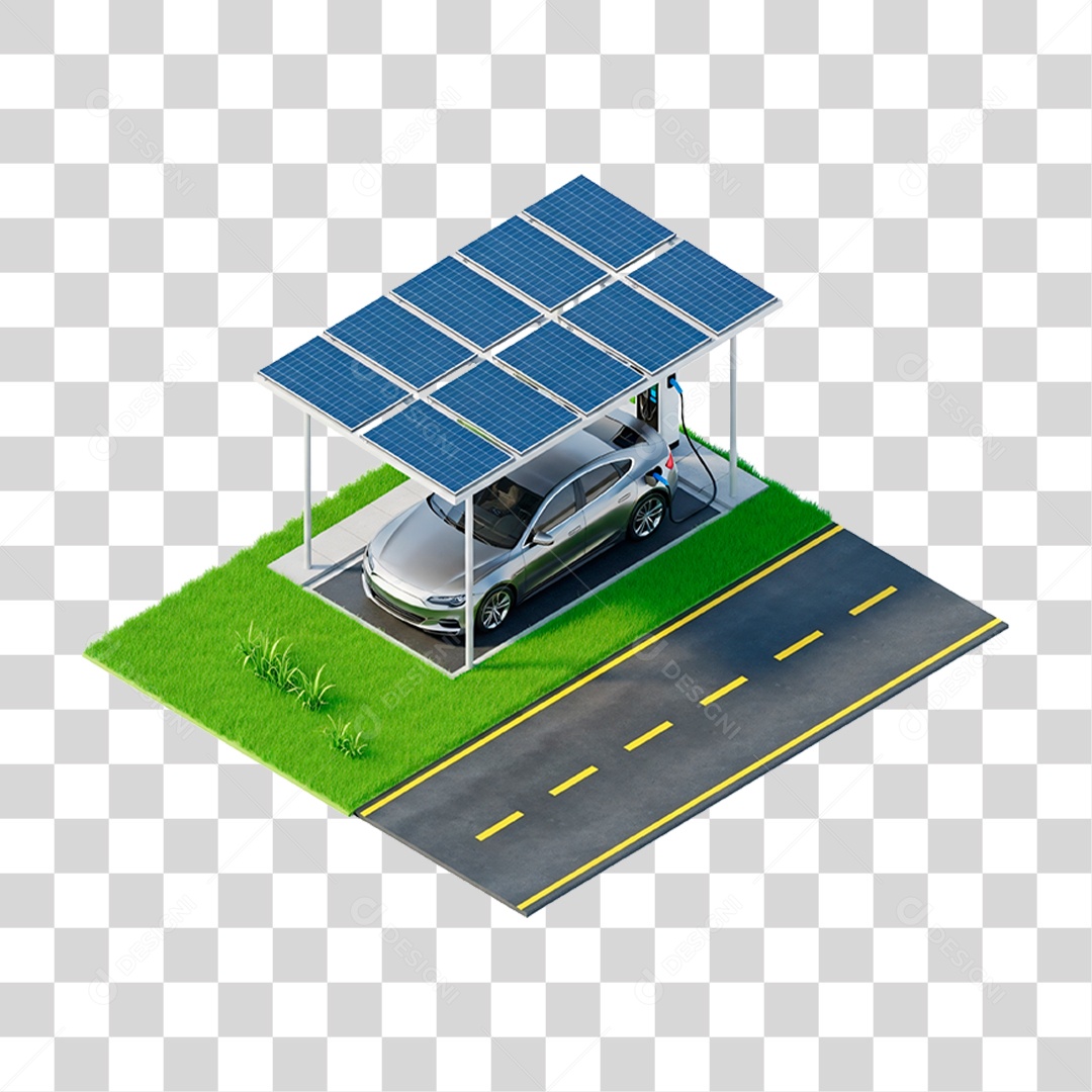 Estação de Recarga de Veículos Elétricos PNG Transparente