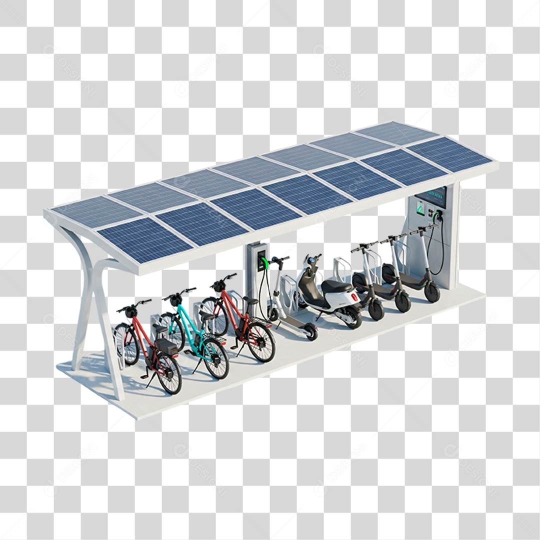 Estação de Recarga de Veículos Elétricos PNG Transparente