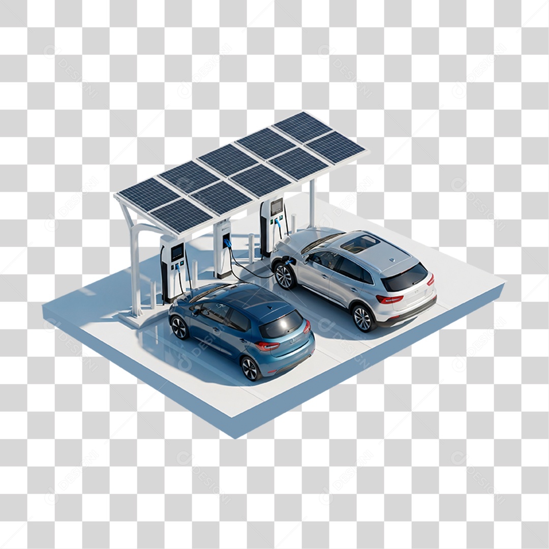 Estação de Recarga de Veículos Elétricos PNG Transparente