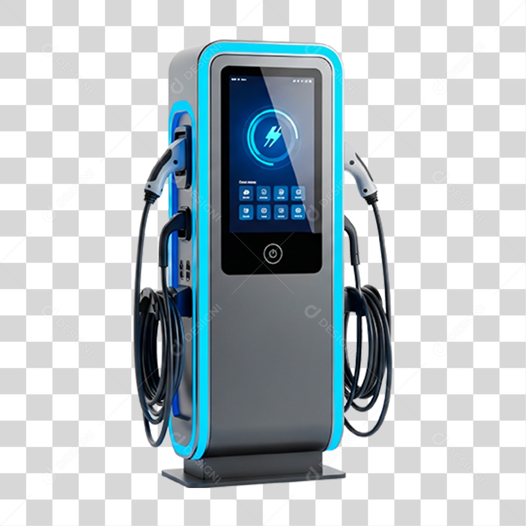 Ponto de Recarga de Energia Solar Para Veículos PNG Transparente