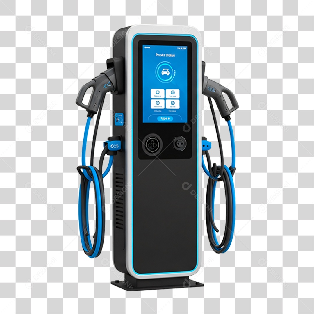 Ponto de Recarga de Energia Solar Para Veículos PNG Transparente