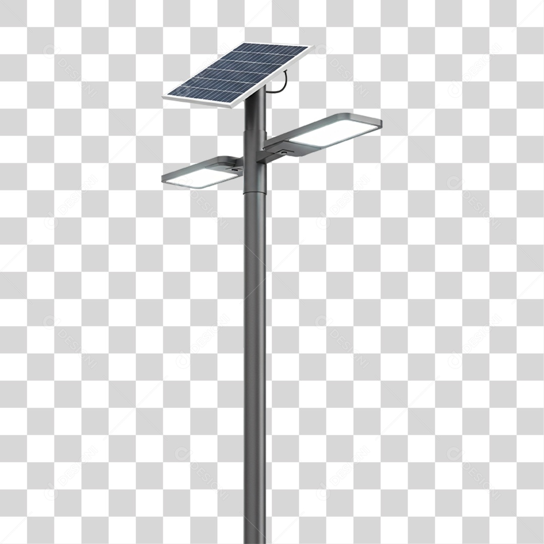 Poste de Iluminação com Energia Solar PNG Transparente