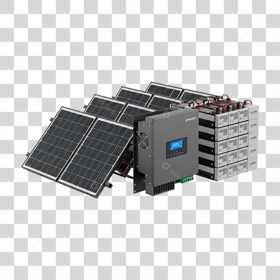 Sistema de Captação de Energia Solar PNG Transparente