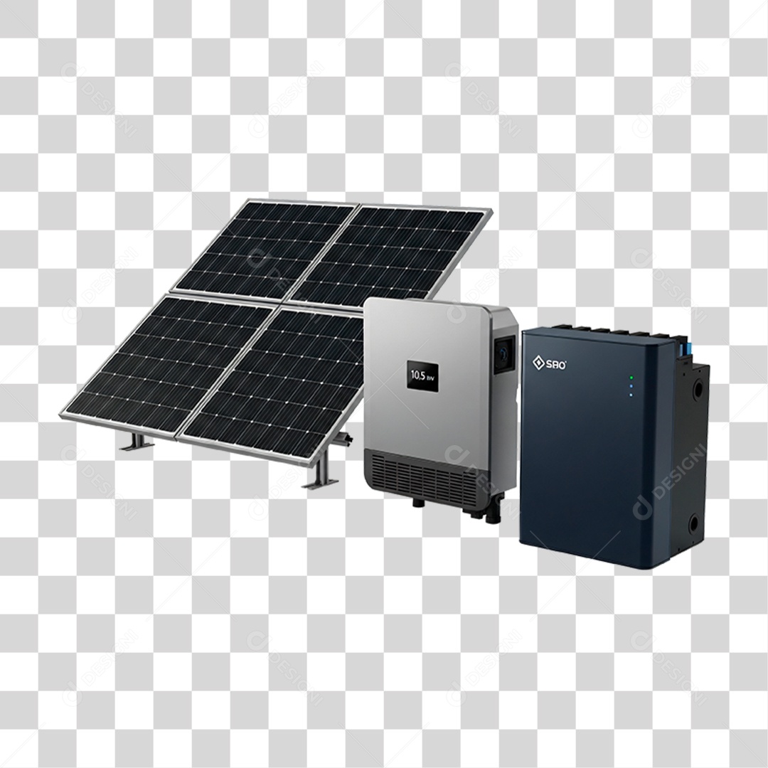 Sistema de Captação de Energia Solar PNG Transparente