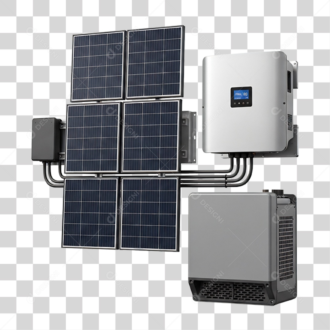 Sistema de Captação de Energia Solar PNG Transparente