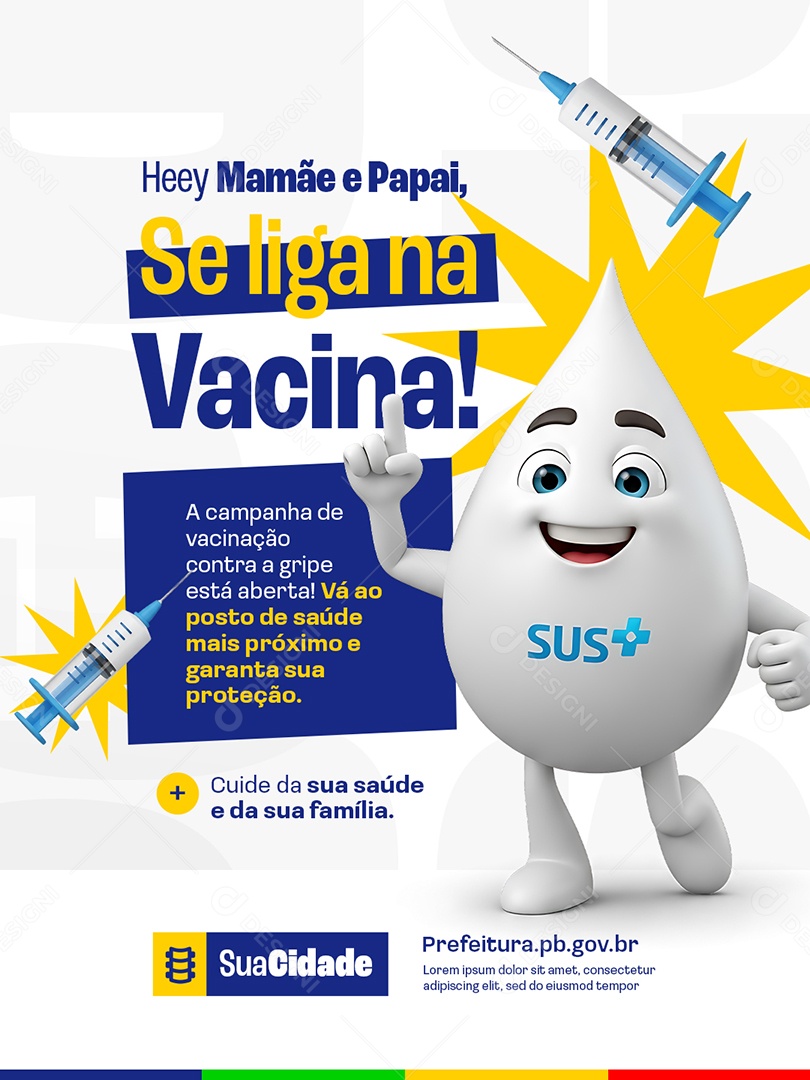 Prefeitura Se Liga na Vacina Social Media PSD Editável