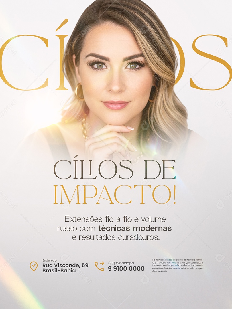 Estética Cílios de Impacto Social Media PSD Editável