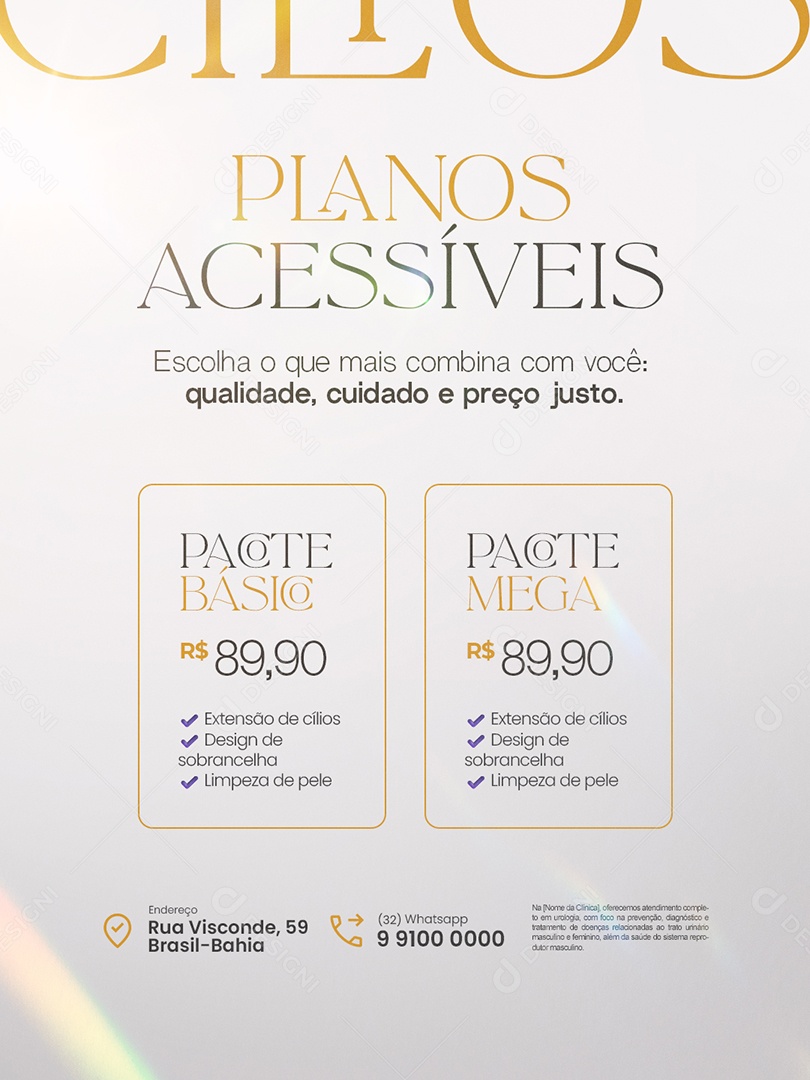 Estética Plnanos Acessíveis Social Media PSD Editável