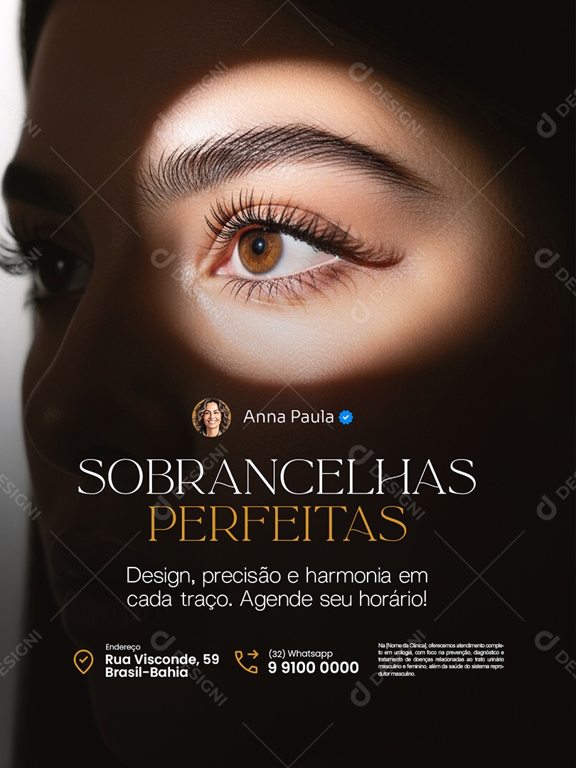 Estética Sobrancelhas Perfeitas Social Media PSD Editável