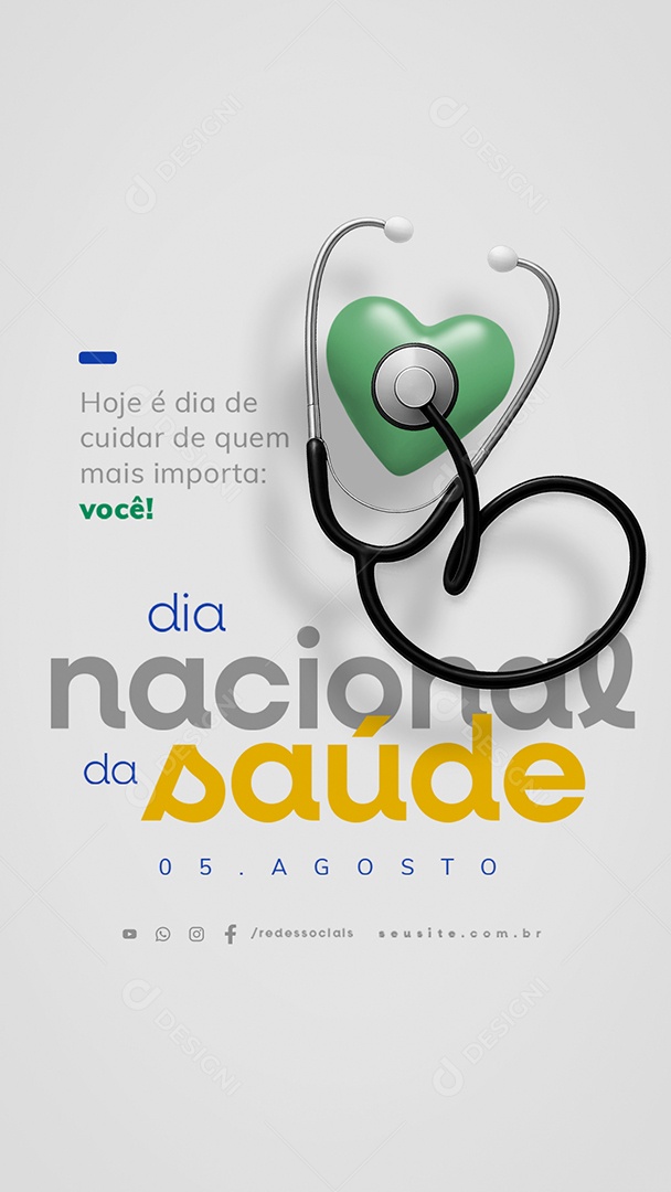 Story Dia Nacional da Saúde 05 de Agosto Social Media PSD Editável