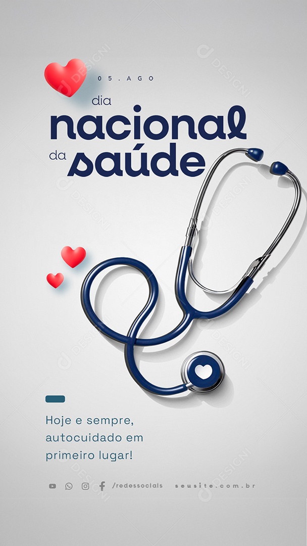Story Dia Nacional da Saúde 05 de Agosto Social Media PSD Editável