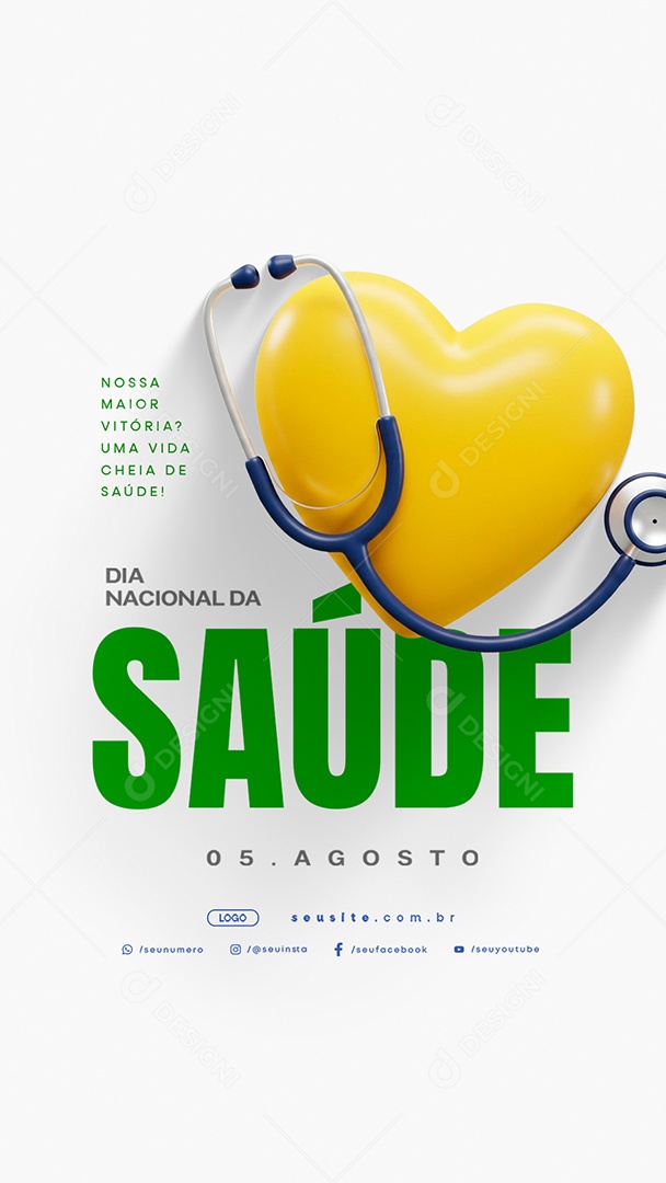 Story Dia Nacional da Saúde 05 de Agosto Nossa Maior Vitória Social Media PSD Editável