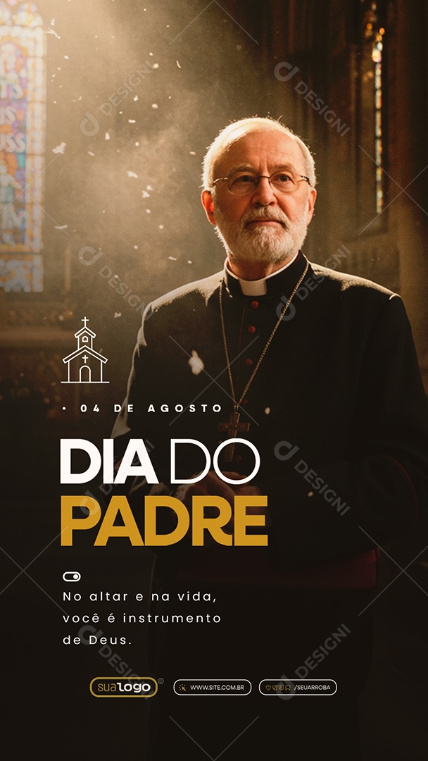 Story Dia do Padre 04 de Agosto No Altar e Na Vida Social Media PSD Editável