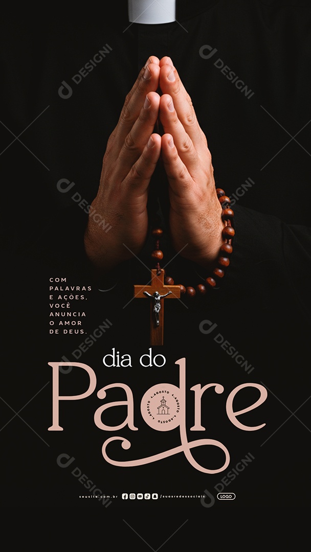 Story Dia do Padre 04 de Agosto Social Media PSD Editável