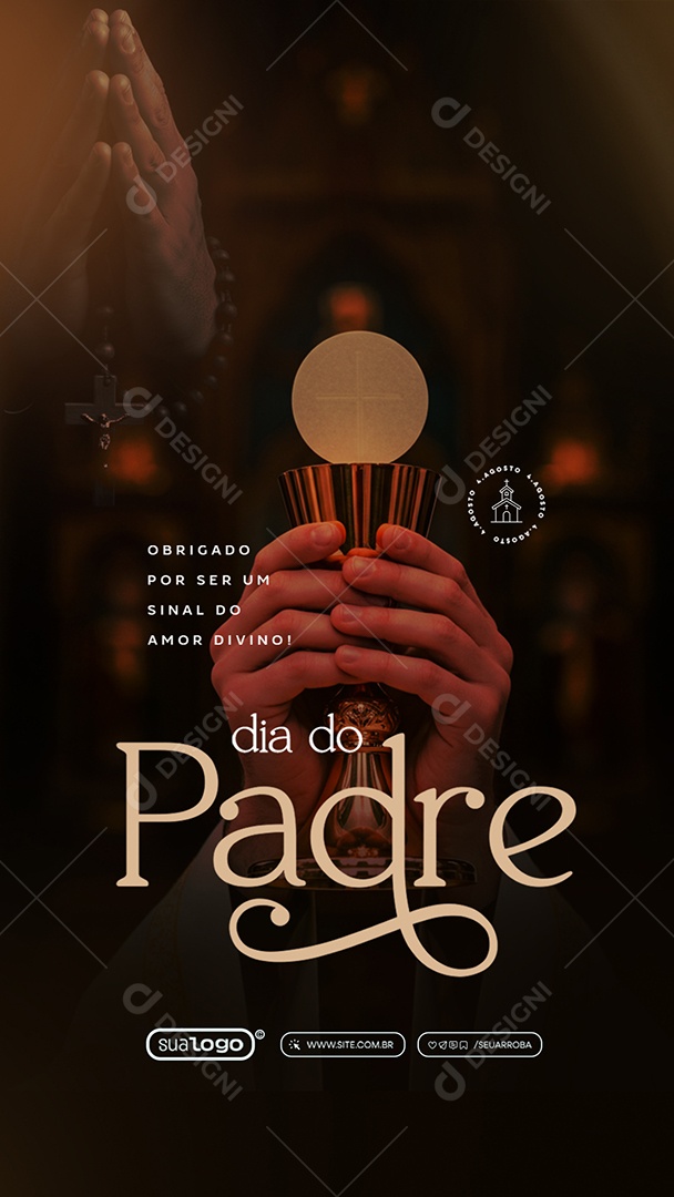 Story Dia do Padre 04 de Agosto Obrigado Social Media PSD Editável