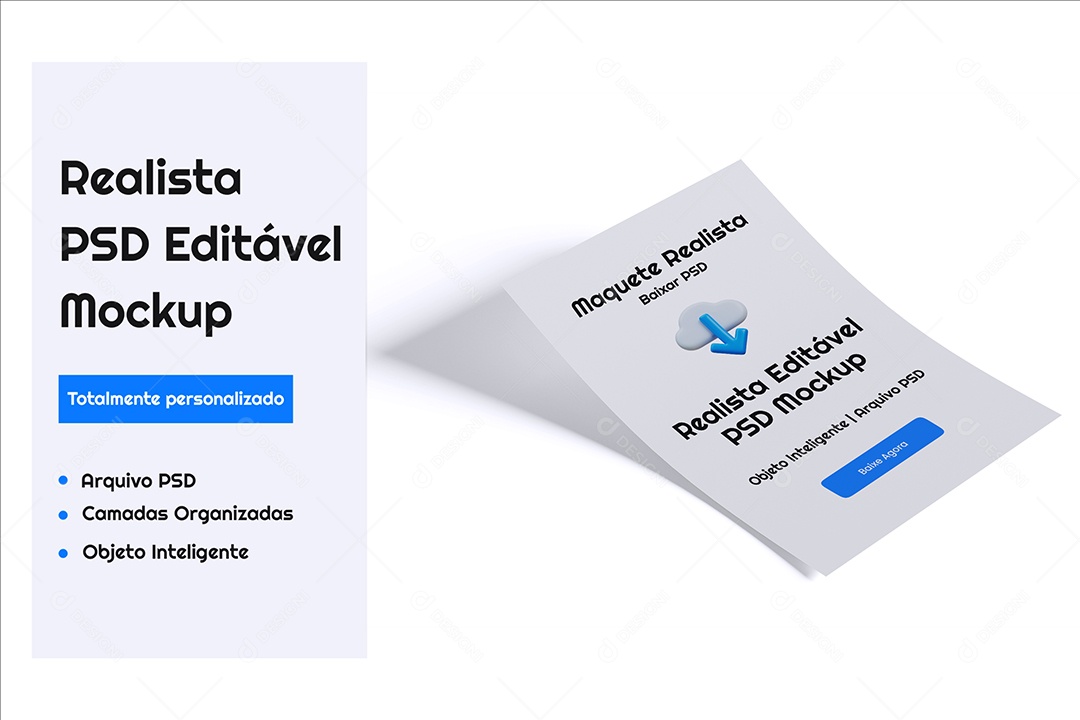 Mockup Papel A4 PSD Editável
