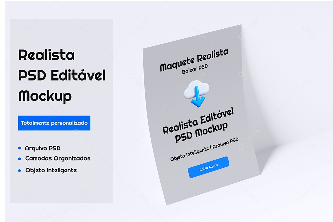 Mockup Papel A4 PSD Editável