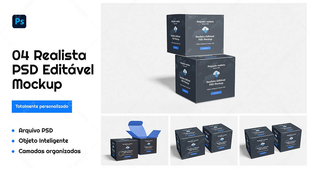 Mockup De Caixa PSD Editável