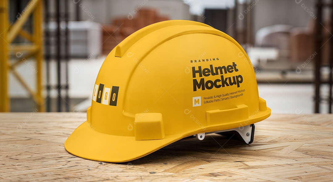Capacete de Construção PSD Editável Mockup