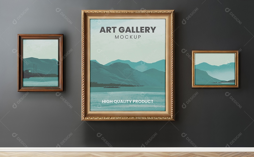 Mockup Galeria de Arte PSD Editável